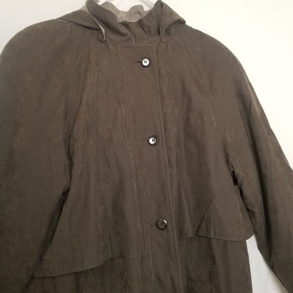 Gallo Women's Taupe Hooded Full Zip Trench Coat with Removable Lining Size 8 - Picture 2 of 16